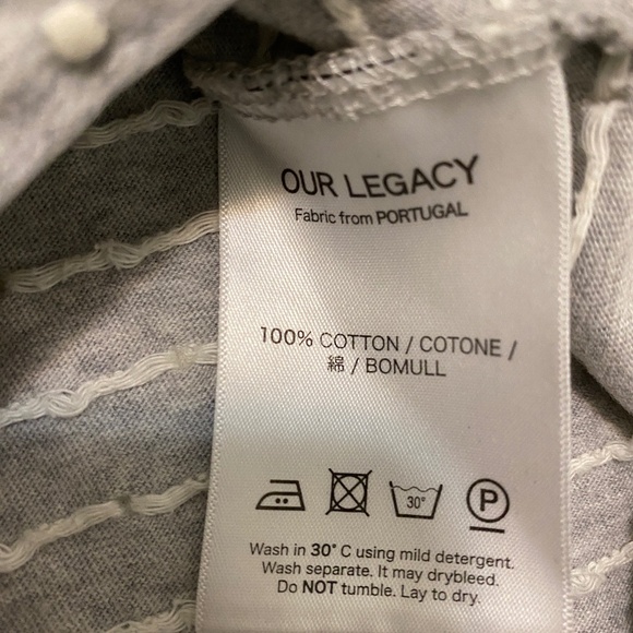 Our Legacy Jacquard Dots Cotton Long-Sleeve Shirt Size S - Picture 6 of 7